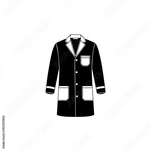 Professional Medical Lab Coat Icon Illustration