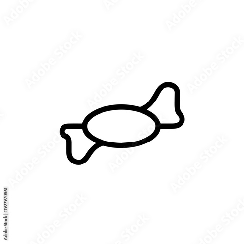 Sweet Wrapped Candy Minimalist Outline Icon