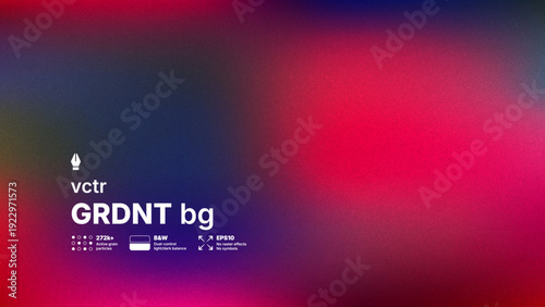 Abstract red blue gradient vector background with digital particles and grainy noise texture for modern web design, posters, and stylish covers with dark blur effect.