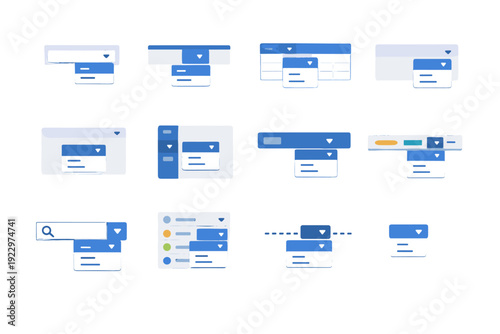 Simple generation header form icon bar vector image variant dropdown toolbar list