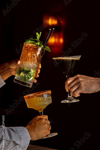3 Caribbean cocktails in a glass