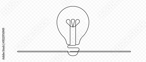 Continuous line art bulb. Hand Drawn Style Light Bulb. Creative Idea Symbol. Minimalistic Light Bulb Icon