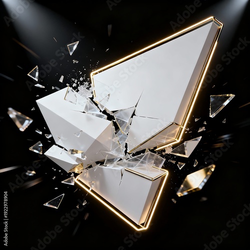 Fractured Elegance: Gold Titanium Shatter