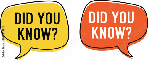 Two colorful speech bubbles with Did You Know text