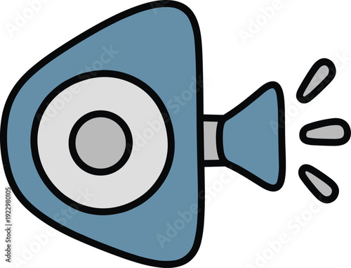 Megaphone announcement device radiating sound waves