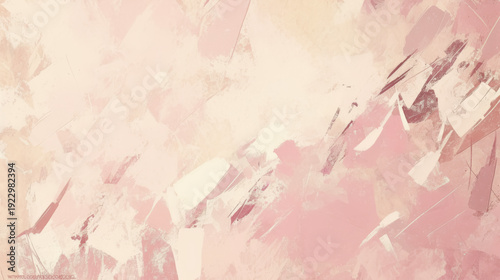 Abstract textured pale pastel pink background with streaks of paint, brush marks, distressed paint strokes