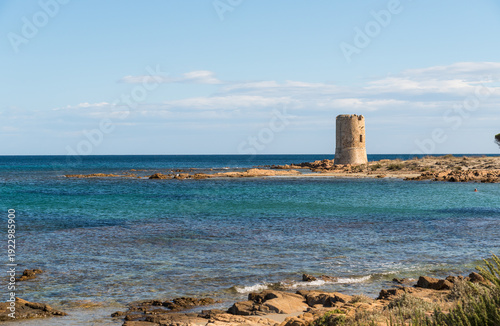 Canvastavla The Tower of San Giovanni located in Posada, Sardinia, Italy