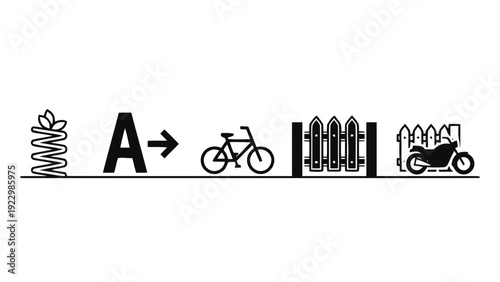 Vector illustration of conceptual illustration of transition from slow to fast transport methods on a transparent background