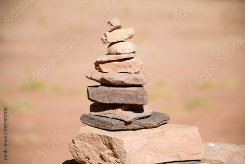 Stack of stones in the desert