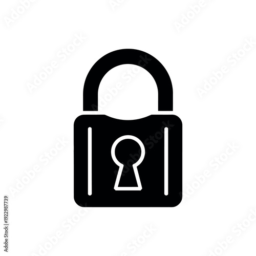 Padlock symbol depicts security and protection for vital information.