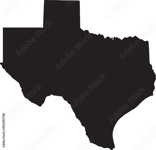 Minimalist silhouette of texas state outline isolated on transparent background, Vector, illustration