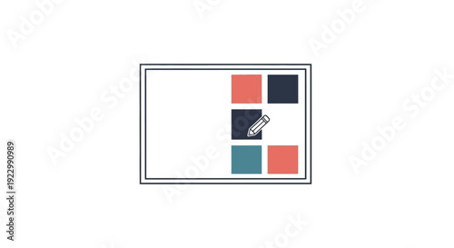 Colorful Blocks and Pencil in Frame.