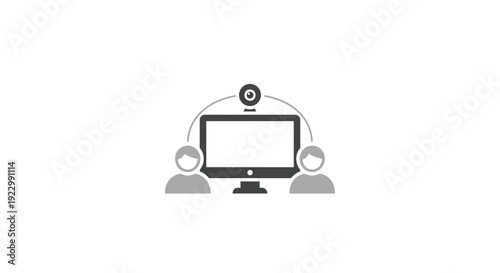 Computer Monitor with Webcam and Microphones.