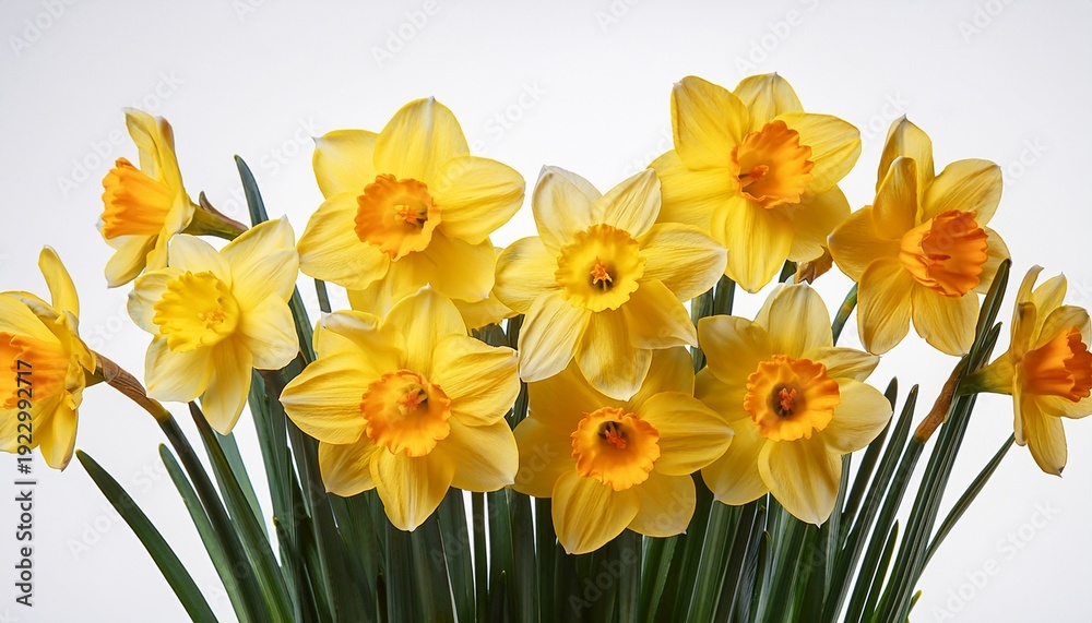 Obraz premium Daffodils Or Narcissus Isolated On Transparent Background Spring Yellow Flowers