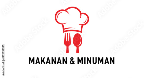 Chef Hat and Utensils Logo Design.