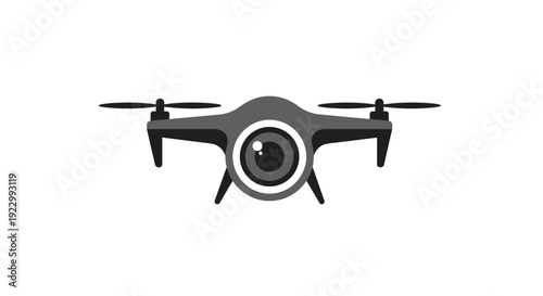 Drone with Camera on White Background.