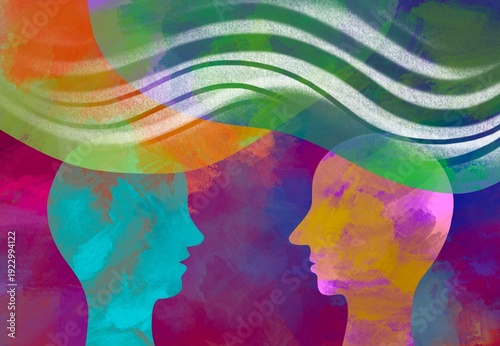 disegno grafico dialogo tra due persone