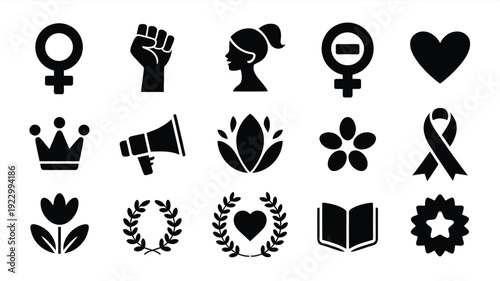 International women's day symbols and icons for empowerment and equality