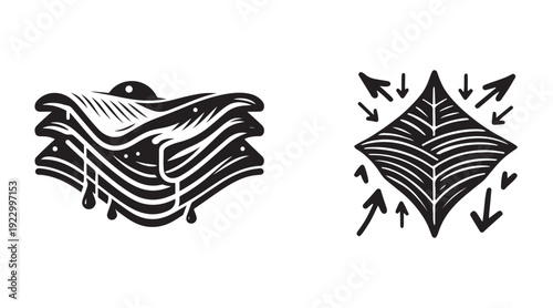 Modern abstract black and white graphic elements for design