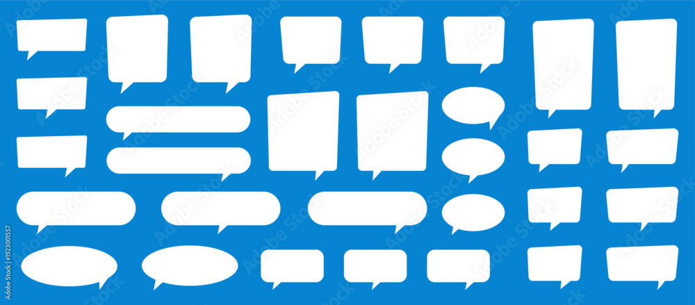 Fototapeta premium White Blank Speech Bubble Shapes Collection for Comic and Chat Design