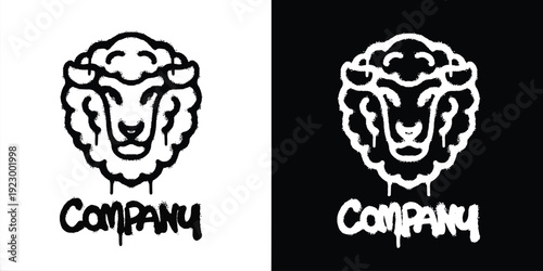 Graffiti Sheep logo vector design