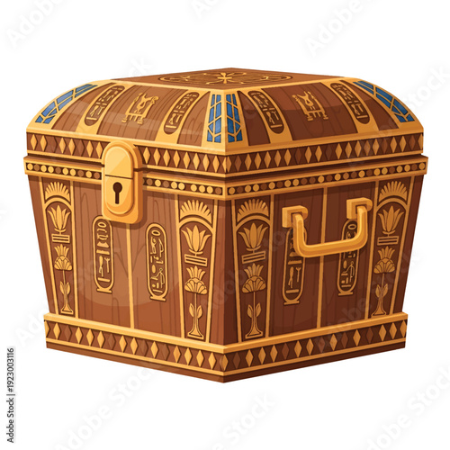 Ancient Egyptian Hieroglyphic Treasure Chest