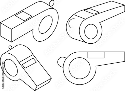 Minimal Whistle Line Icon with Editable Stroke for UI, App, and Web Use