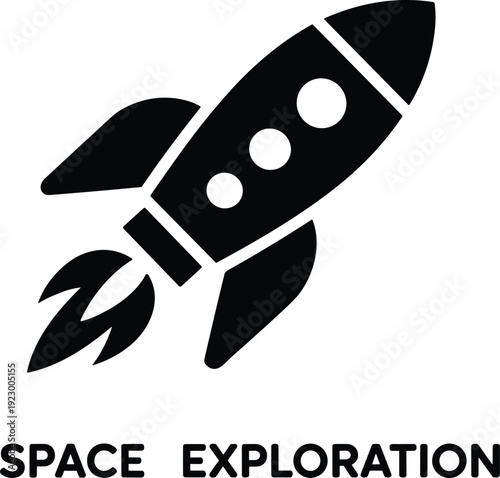 Space Exploration Vector Icon with Label