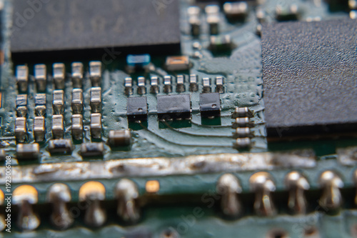 Close up of computer circuit board
