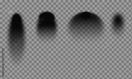 Four black spots on a grey and white checkered background