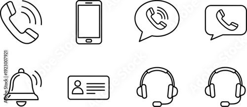 Communication icons for customer support and contact