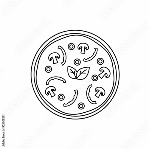 A freshly baked pizza with mushrooms and peppers, ready to be enjoyed!