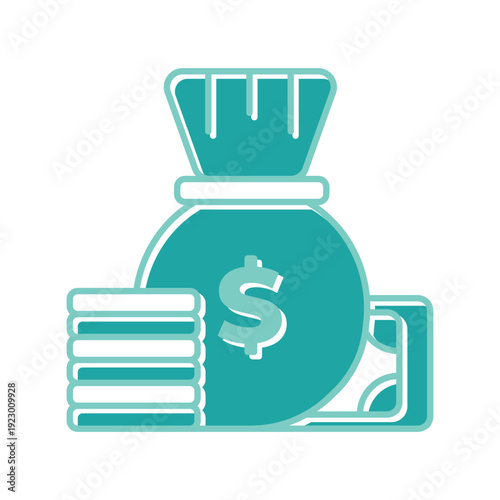 Iconic depiction of finance, economy, wealth accumulation, and money management