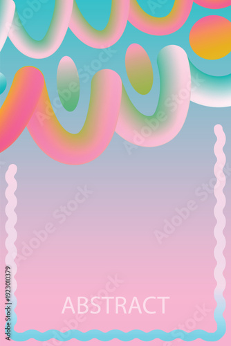 Abstract 3D Pastel Fluid Shapes Background for Poster Design. Template for Banner, background and etc.