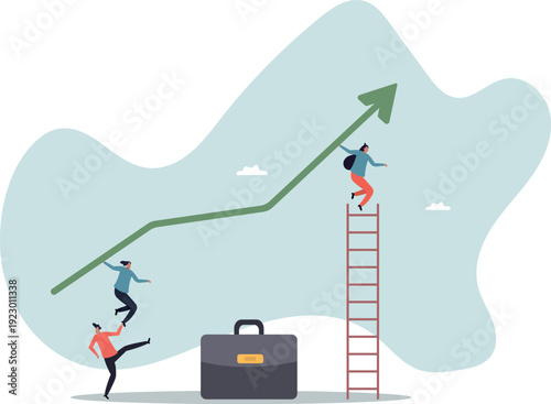 Team growth, teamwork to help improve working and achieve success,human life and situation.