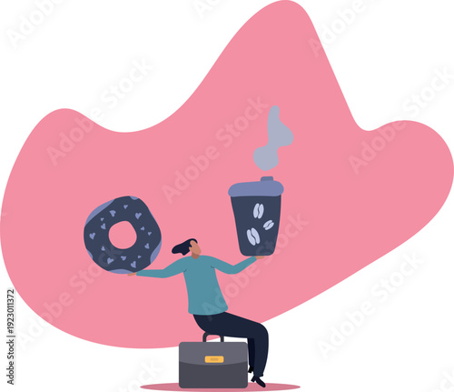 A man with a glass of coffee in his hand poses