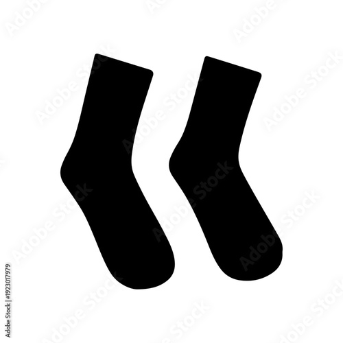 Pair of socks silhouette icon black cotton hosiery apparel vector illustration