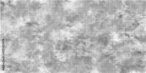Halftone faded gradient texture. Grunge halftone grit background. White and black sand noise wallpaper. Retro pixilated vector backdrop