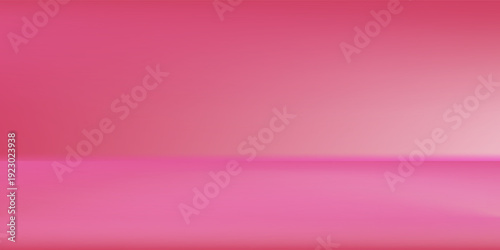 Pink soft studio room. Limbo light background. Abstract 3d candy backdrop for product presentation. Minimal wall scene bg. Showcase, promotion display. Vector stage mockup illustration