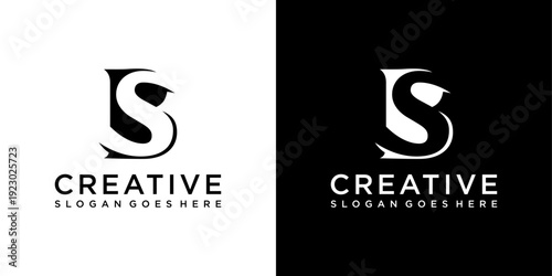 BS or SB initial letter logo design vector