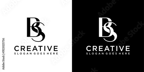 BS or SB initial letter logo design vector