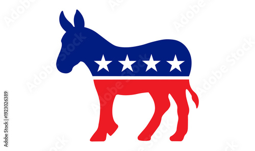 Schilderij op canvas Democratic party donkey icon symbol for election apps and websites