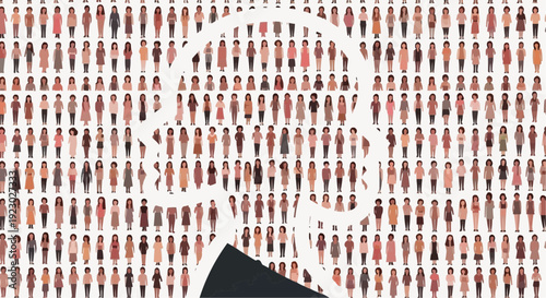 Diverse crowd forming a silhouette of a person's head and shoulders symbolizing community and social connection