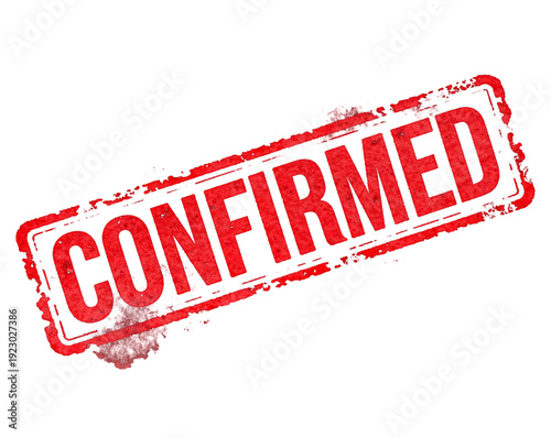 CONFIRMED Red Stamp PNG Isolated on Transparent Background