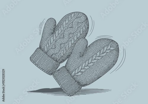 Knitted Mittens Illustration 1.