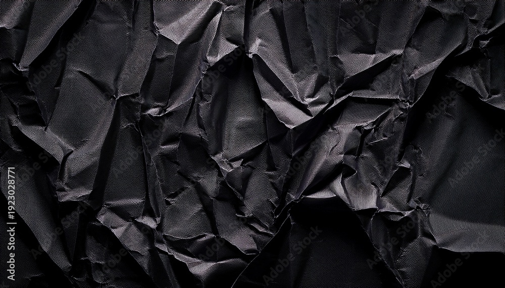Obraz premium Black Color Crumpled Paper Texture