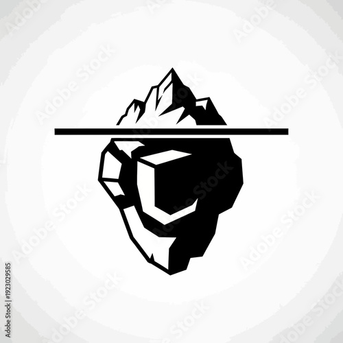 Iceberg graphic with visible and submerged parts.