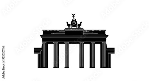 Brandenburg Gate Monument with Quadriga Statue.
