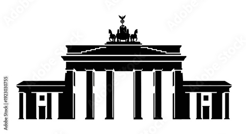 Brandenburg Gate Monument Silhouette Illustration.