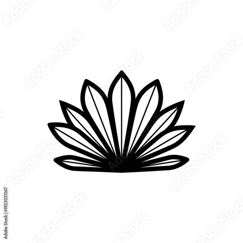 Stylized Lotus Flower Silhouette.